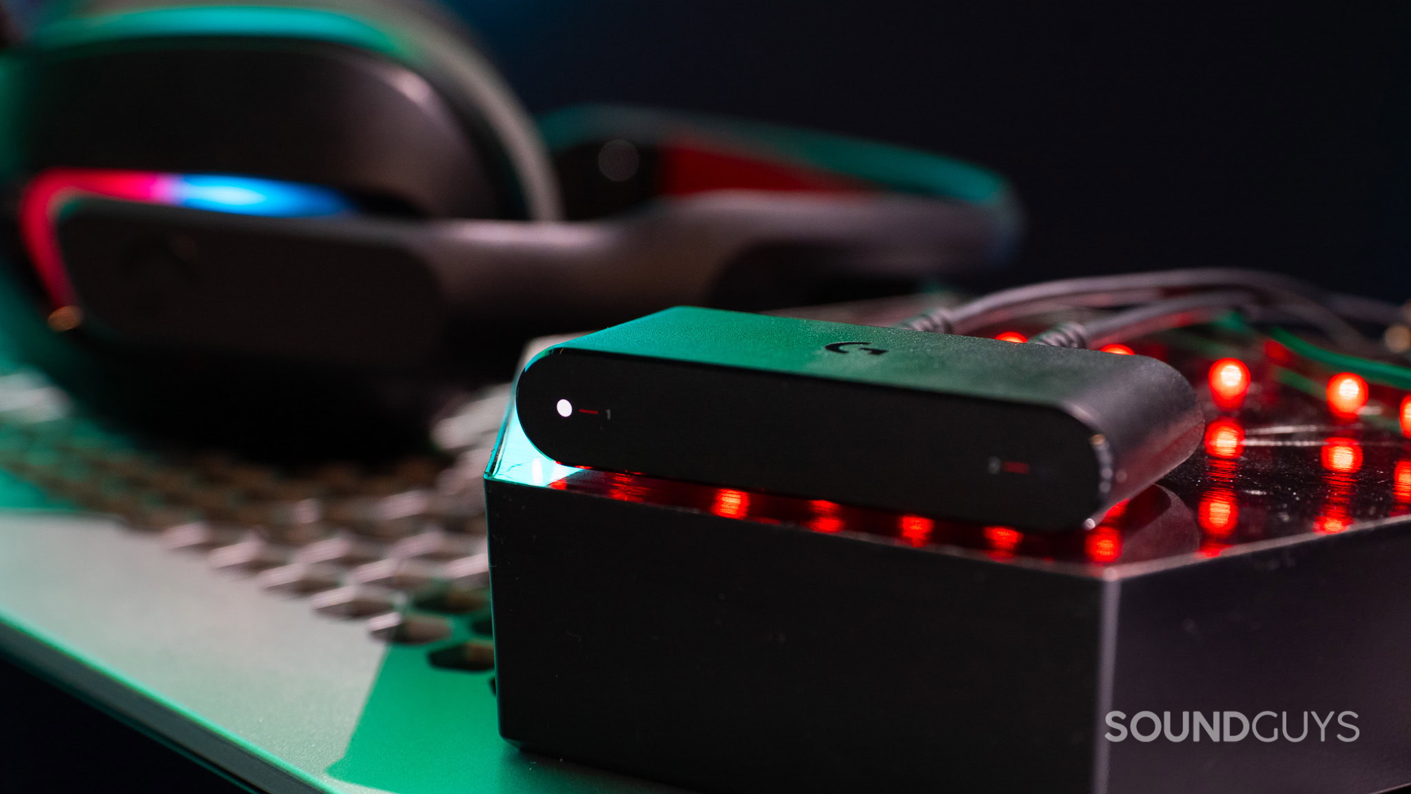 Logitech A20 X dock with the A20X in the background.