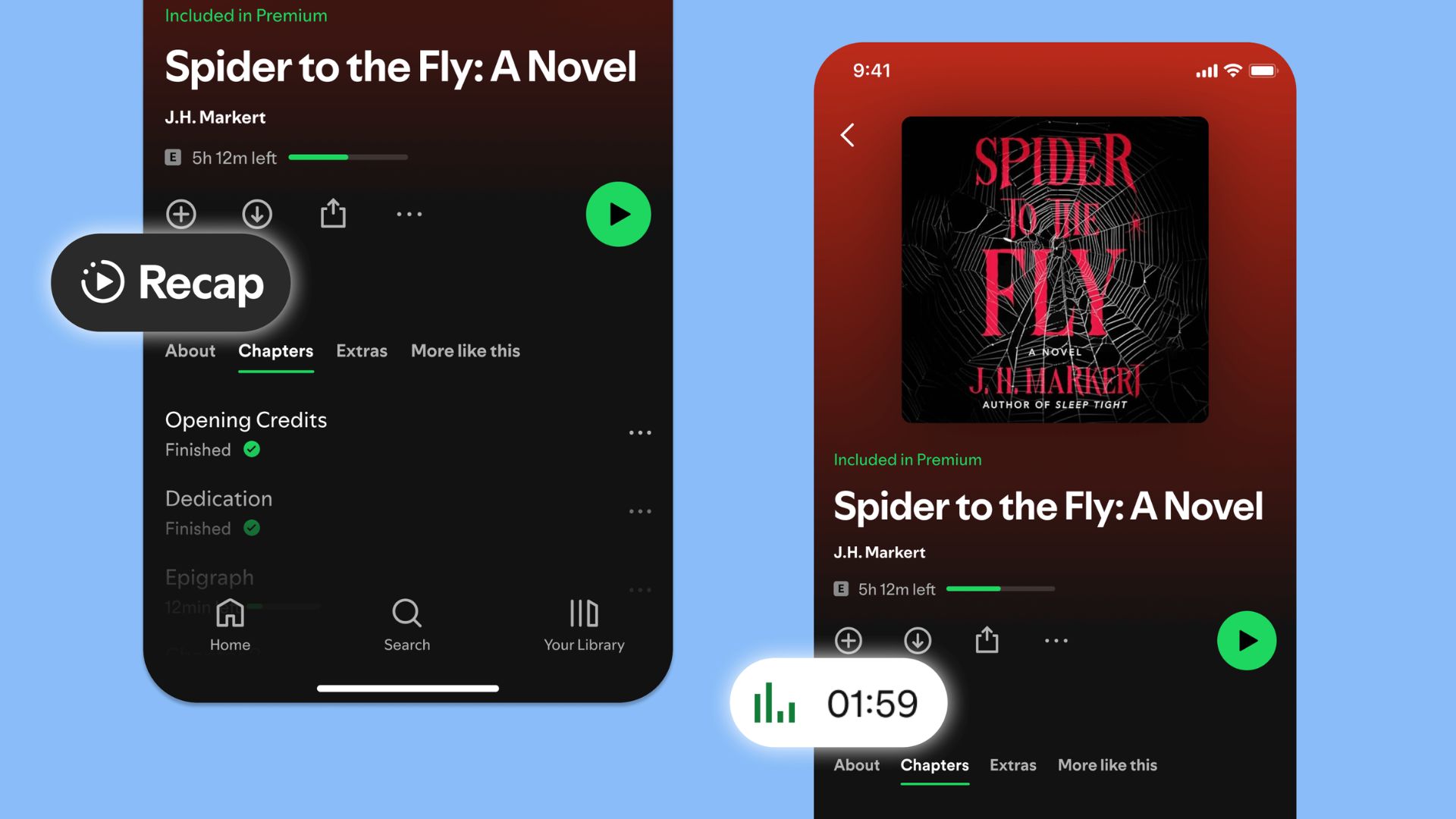 Spotify-Recaps-feature-for-Audiobooks A screenshot of the Spotify AI Recap feature.