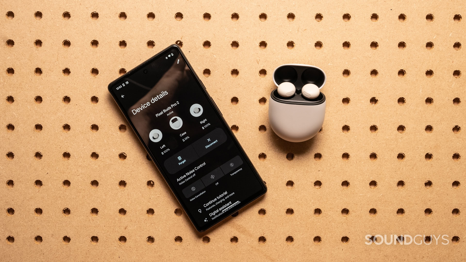 google-pixel-buds-pro-2-pixel-phone The Google Pixel Buds Pro 2 next to a Google Pixel phone.