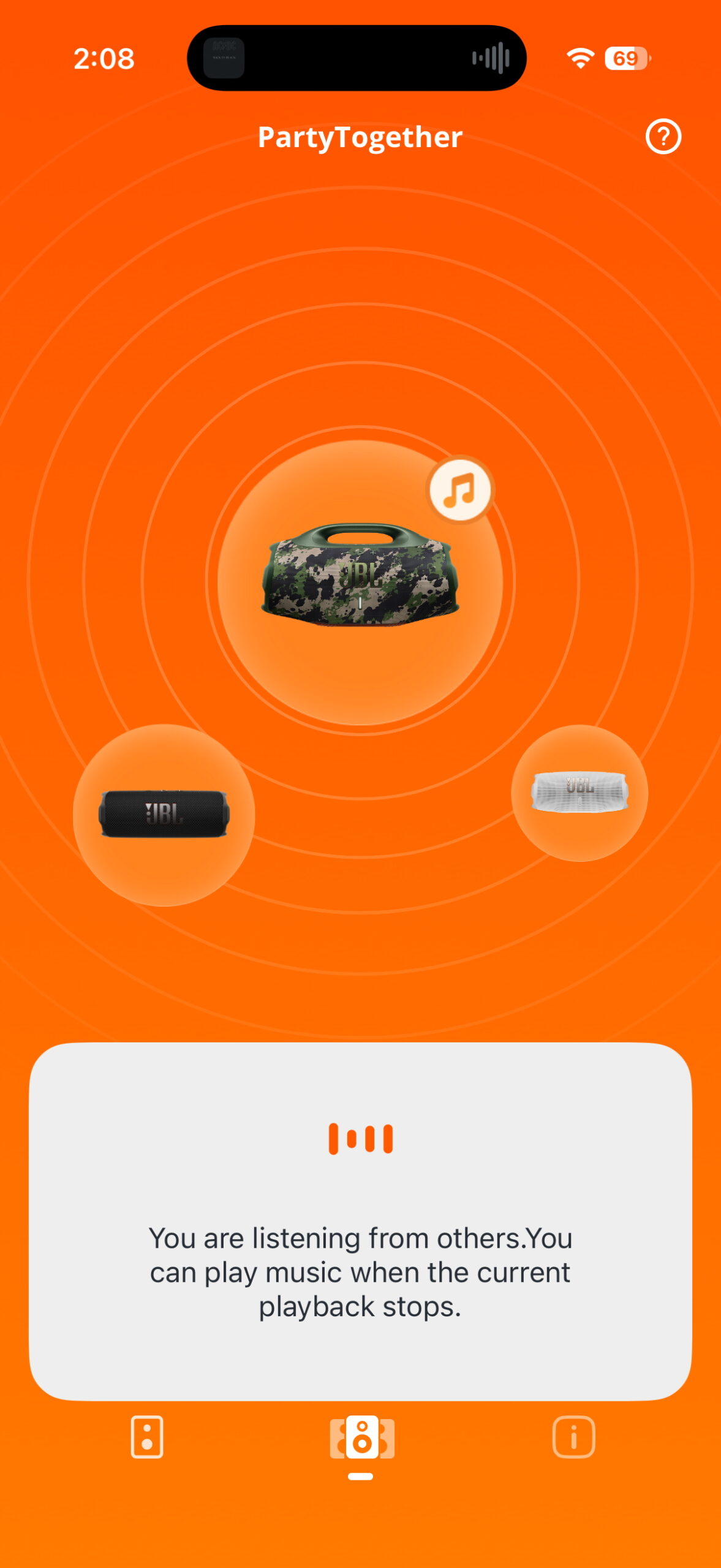 JBL Portable app while connected to the JBL Boombox 4