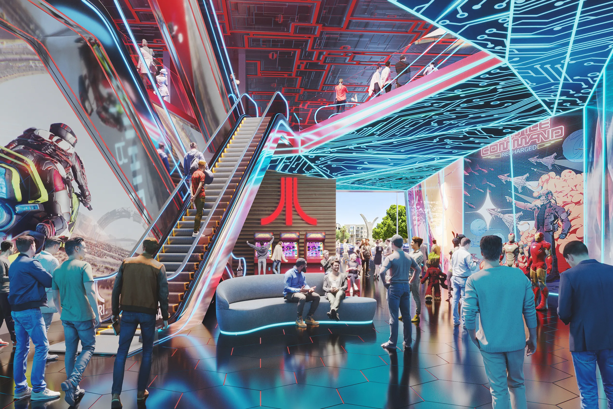 The lobby of the Atari Hotel in Phoenix, Arizona