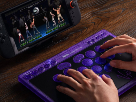 8BitDo Arcade Controller Transparent Purple Signature Edition